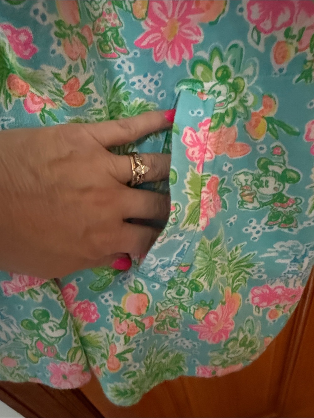 Lilly Pulitzer x Disney Light Blue Floral Half-Zip Pullover - Picture 3 of 6